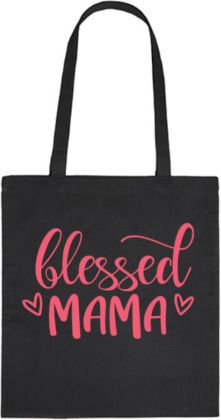 Bavlněná taška pro mámy Blessed Mama - černá - obrázek 1