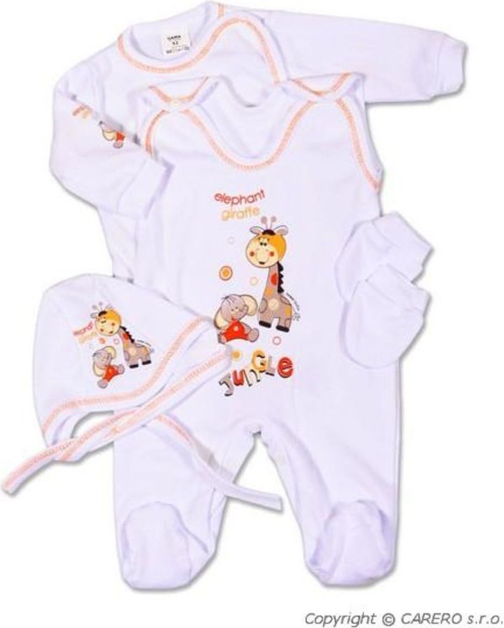 NEW BABY Soupravička 4-dílná Žirafka a Slon - 50 (0 m) - obrázek 1