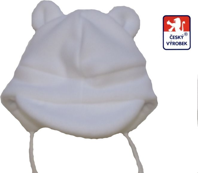 Dětská zimní čepička, Baby Fleece s ouškama, bílá vel.0 - obrázek 1