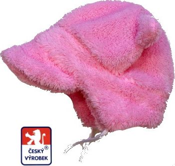 Dětská zimní čepička, Baby Lama s ouškama, růžová vel.0 - obrázek 1
