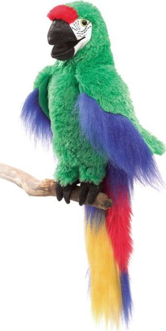 Zelený papoušek (pohyblivý plyšák na ruku), FOLKMANIS PUPPETS - obrázek 3