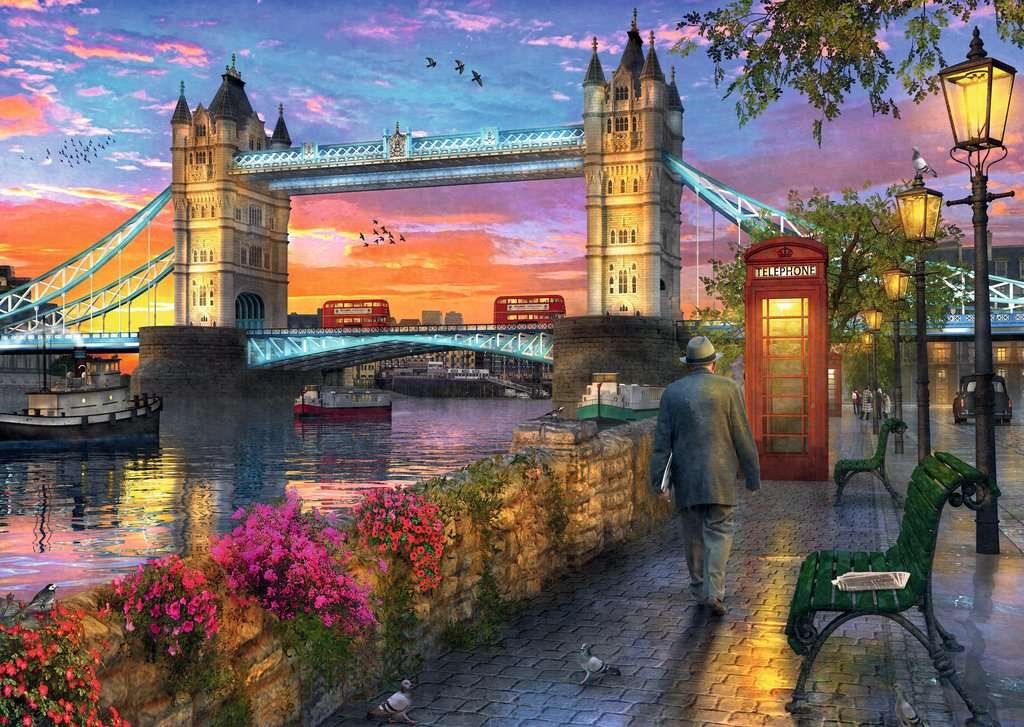 RAVENSBURGER Puzzle Západ slunce nad Tower Bridge 1000 dílků - obrázek 1