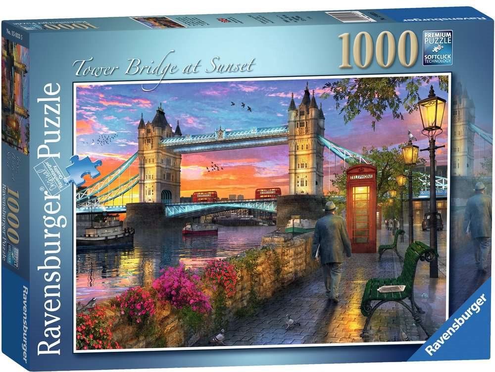 RAVENSBURGER Puzzle Západ slunce nad Tower Bridge 1000 dílků - obrázek 2