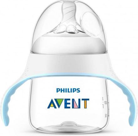 Kojenecká láhev a hrníček 2v1 Avent Natural transparentní 150 ml, Transparentní - obrázek 1