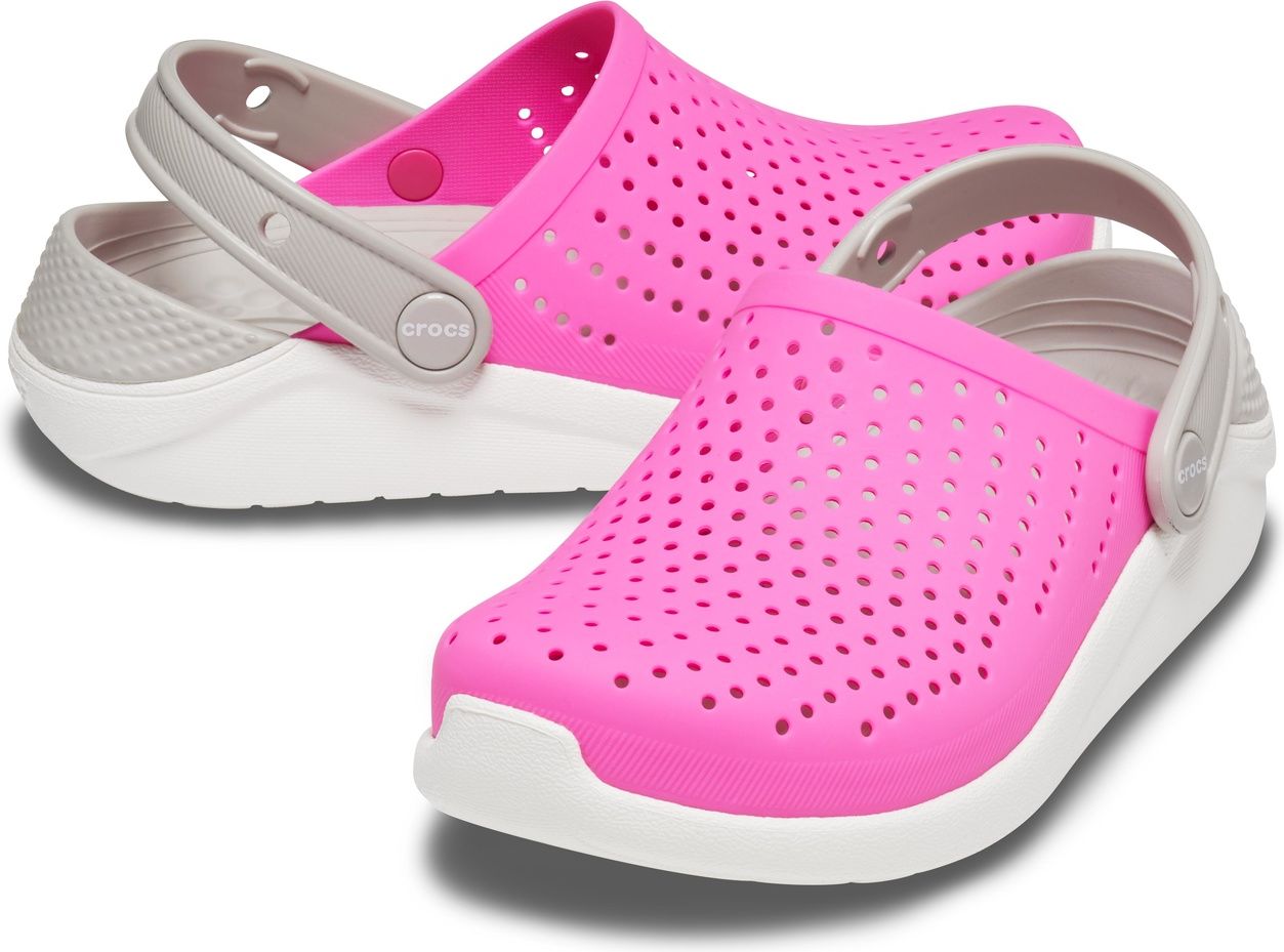 Crocs růžové dívčí boty LiteRide Clog Electric Pink/White - J6 - obrázek 2