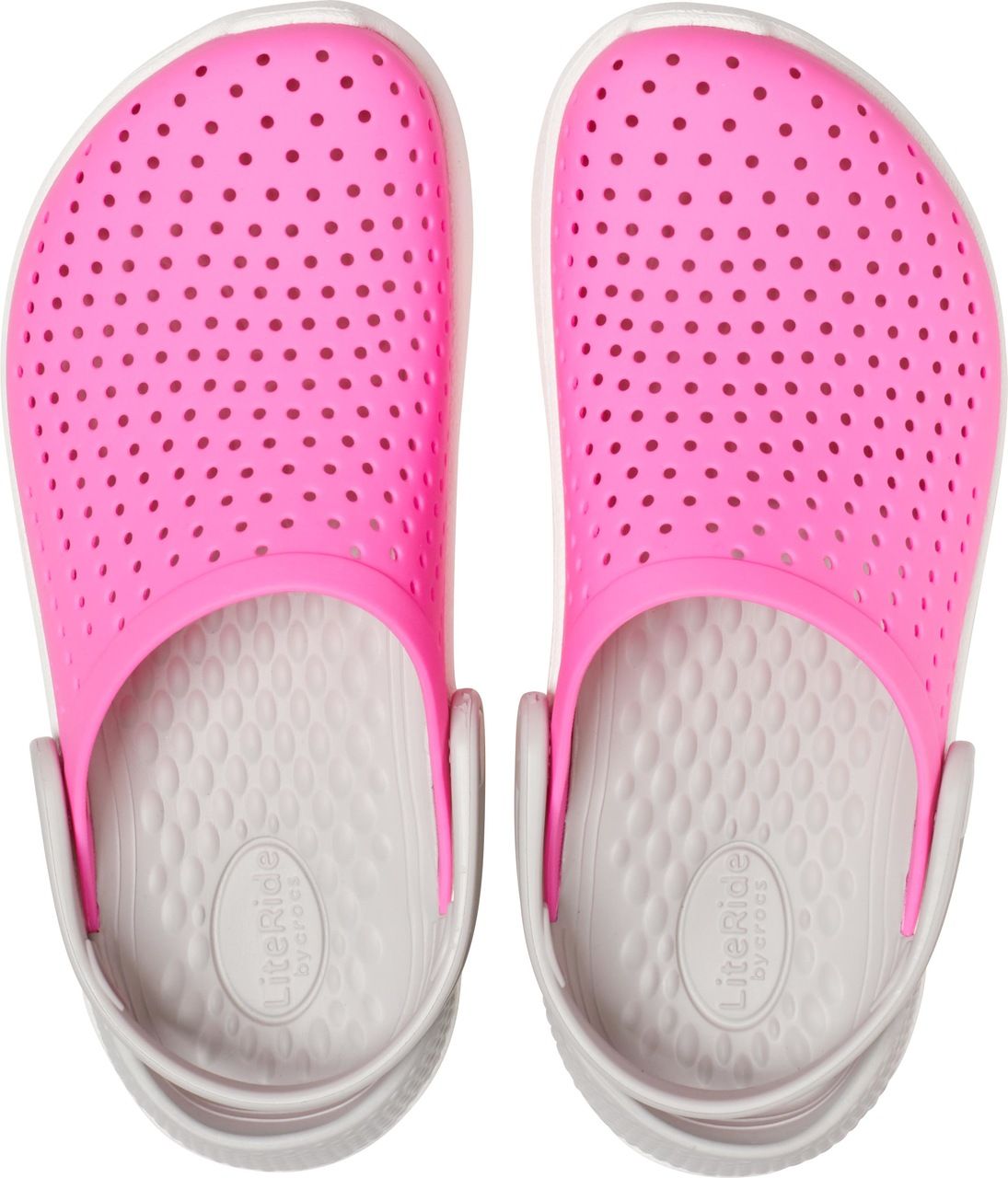 Crocs růžové dívčí boty LiteRide Clog Electric Pink/White - J6 - obrázek 3
