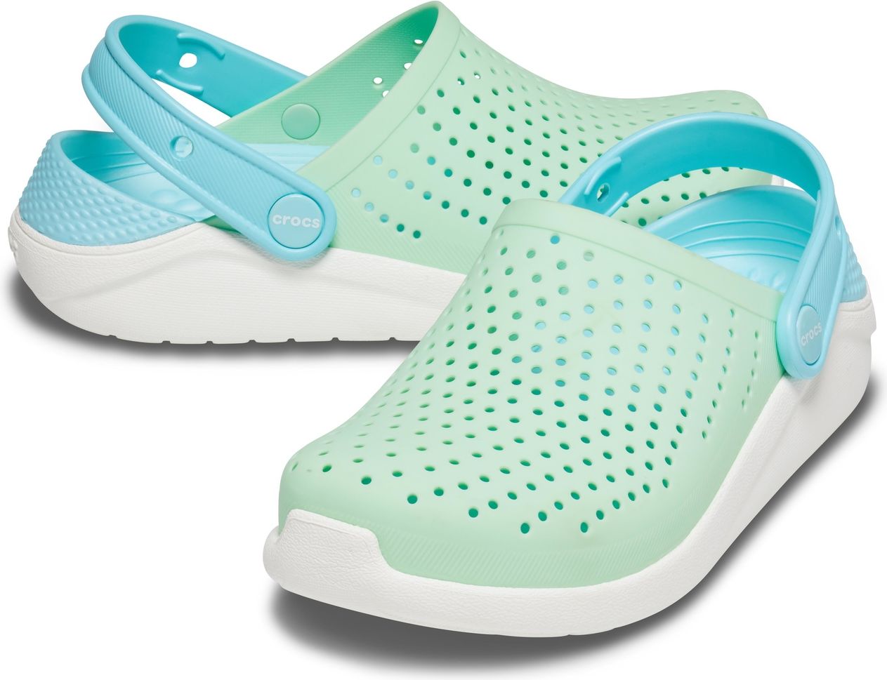 Crocs zelené unisex boty LiteRide Clog Neo Mint/White - J6 - obrázek 2