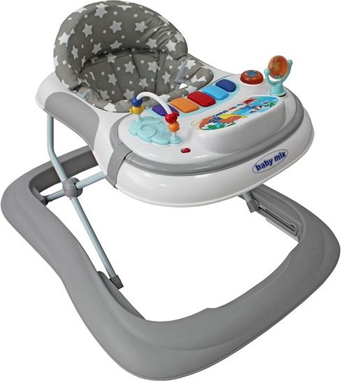 BABY MIX | Nezařazeno | Dětské chodítko Baby Mix se silikonovými kolečky Light Grey | Šedá | - obrázek 1