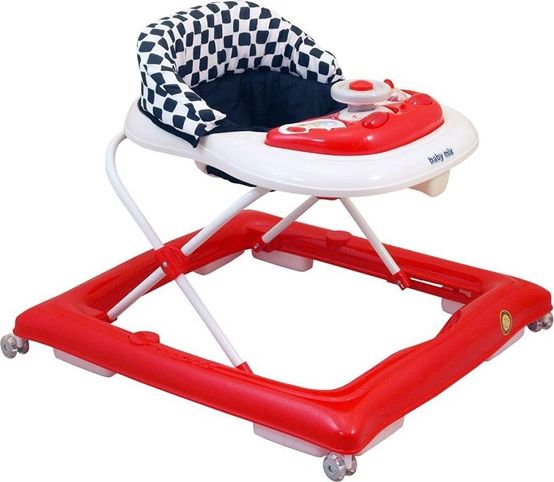 BABY MIX | Nezařazeno | Dětské chodítko Baby Mix se silikonovými kolečky red-white | Multicolor |