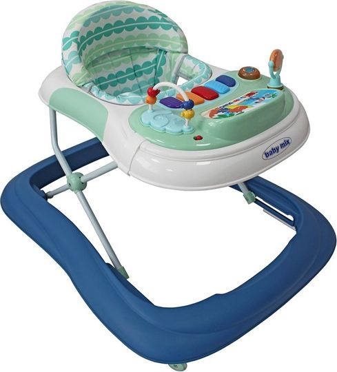 BABY MIX | Nezařazeno | Dětské chodítko Baby Mix se silikonovými kolečky Navy Mint | Multicolor |