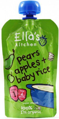 Ellas Kitchen BIO Dětská rýže hruška a jablko kapsička 120 g - obrázek 2