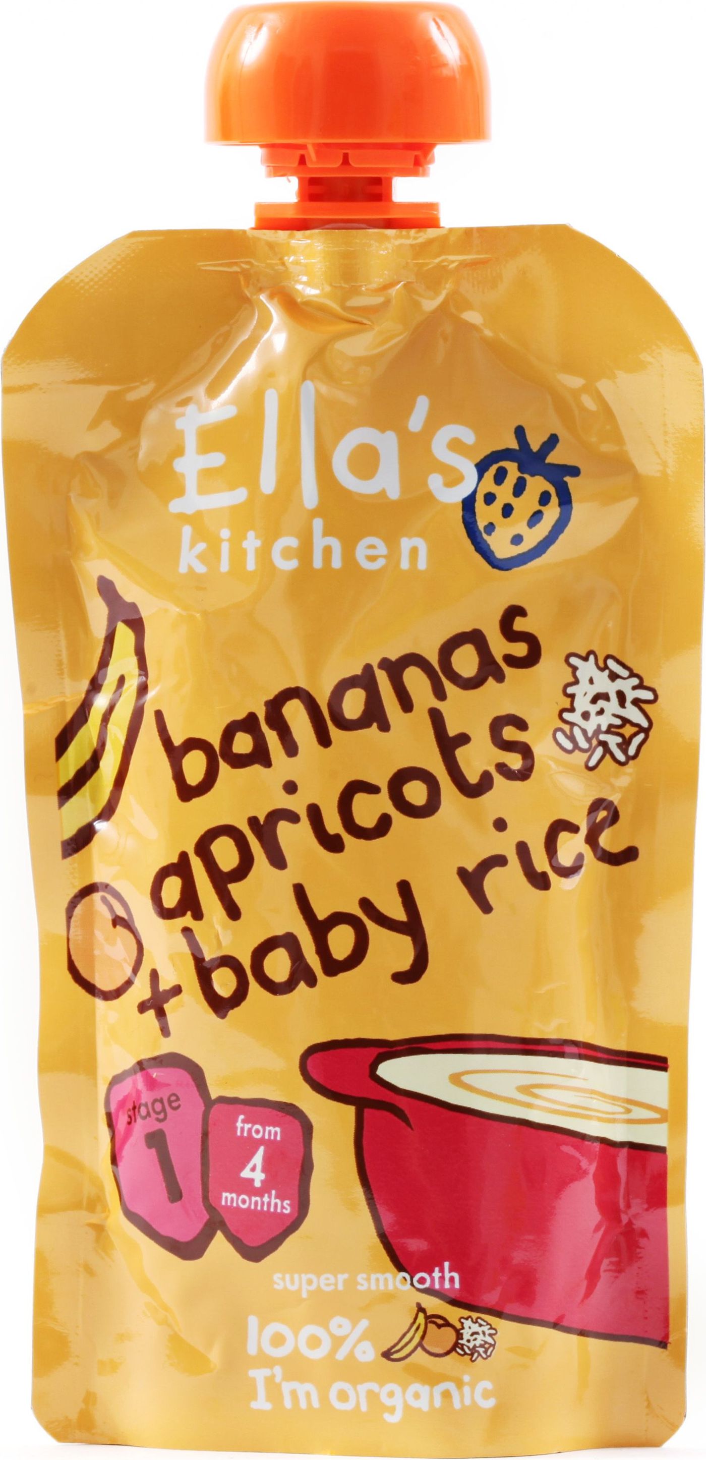 Ellas Kitchen BIO Dětská rýže banán a meruňka kapsička 120 g - obrázek 2