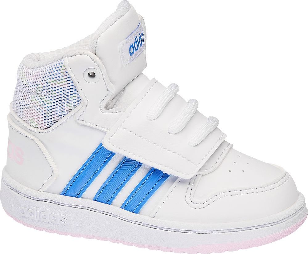 Deichmann - adidas Bílé dětské kotníkové tenisky Adidas Hoops Mid 2.0 Inf 21 bílá - obrázek 1