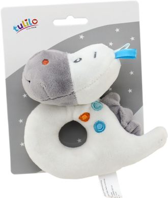Plyšová hračka Tulilo s chrastítkem Dino, 13 cm - bílá - obrázek 1