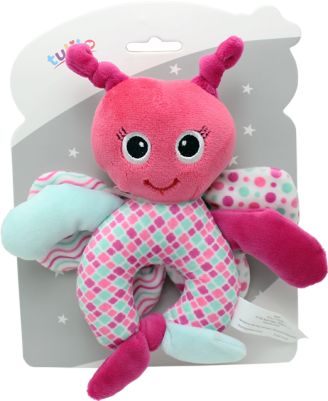 Plyšová hračka Tulilo s rolničkou a šustícími křídly Motýlek, 17 cm - růžová, K19 - obrázek 1
