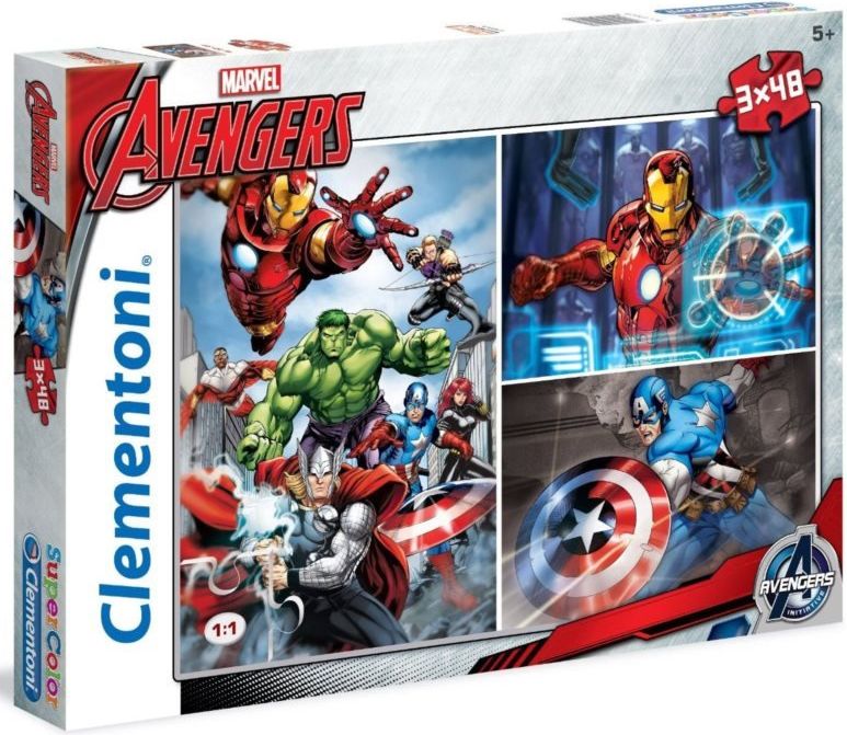 CLEMENTONI Puzzle Avengers: Hrdinové 3x48 dílků - obrázek 1