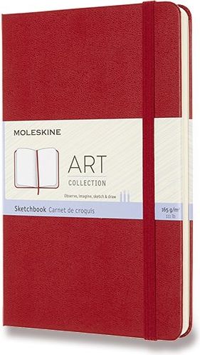 Moleskine Skicář - tvrdé desky červený C6, 44 listů čistý - obrázek 1