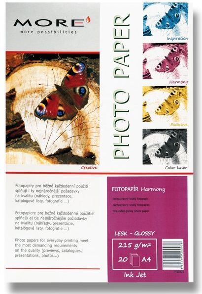 Lesklý fotopapír More Harmony Glossy A4, 20 listů, lesklý - obrázek 1