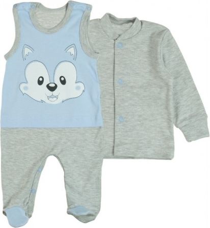 MBaby 2 - dílná soupravička košilka + dupačky Veverka - modrá - obrázek 1