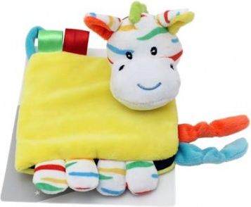 Textilní knížka Tulilo s chrastítkem Zebra 15 cm, žlutá - obrázek 1