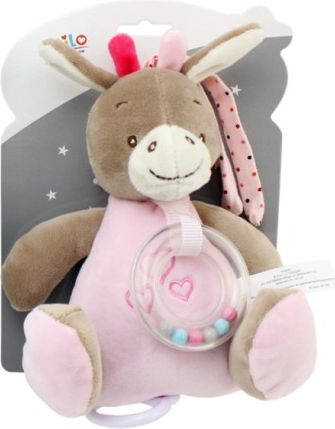 Tulilo Závěsná plyšová hračka s melodií Oslík, 18 cm - růžový, K19 - obrázek 1