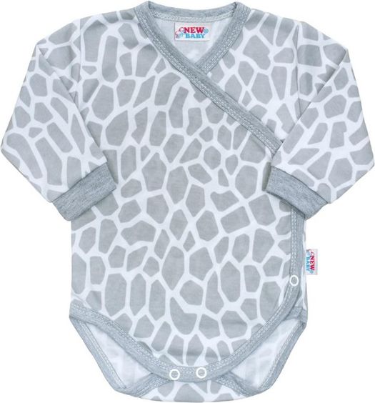 NEW BABY | New Baby Žirafa | Kojenecké body celorozepínací New Baby Žirafa | Bílá | 68 (4-6m) - obrázek 1