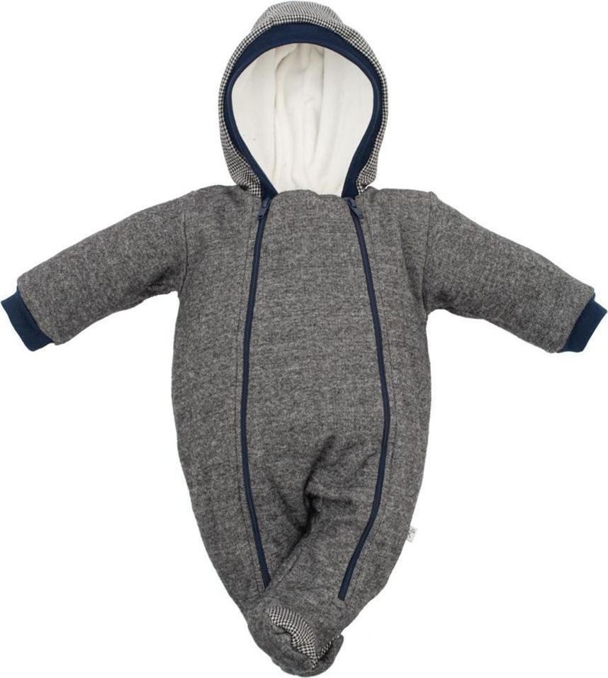 BABY SERVICE Zimní kojenecká kombinéza s kapucí Baby Service Retro šedá - Zimní kojenecká kombinéza s kapucí Baby Service Retro šedá - obrázek 1