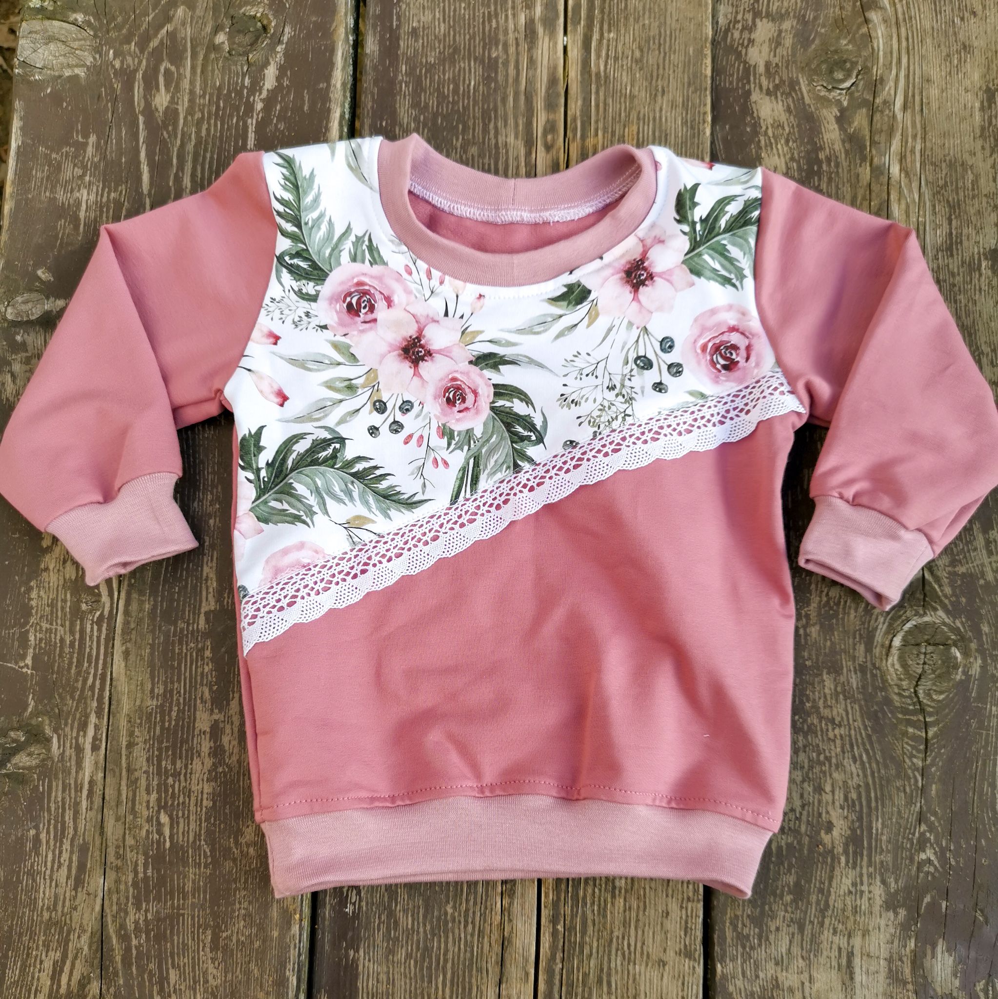 Kulišárny (handmade) Mikina basic ,,RosAntic Cute,, VELIKOST: 56 - obrázek 1