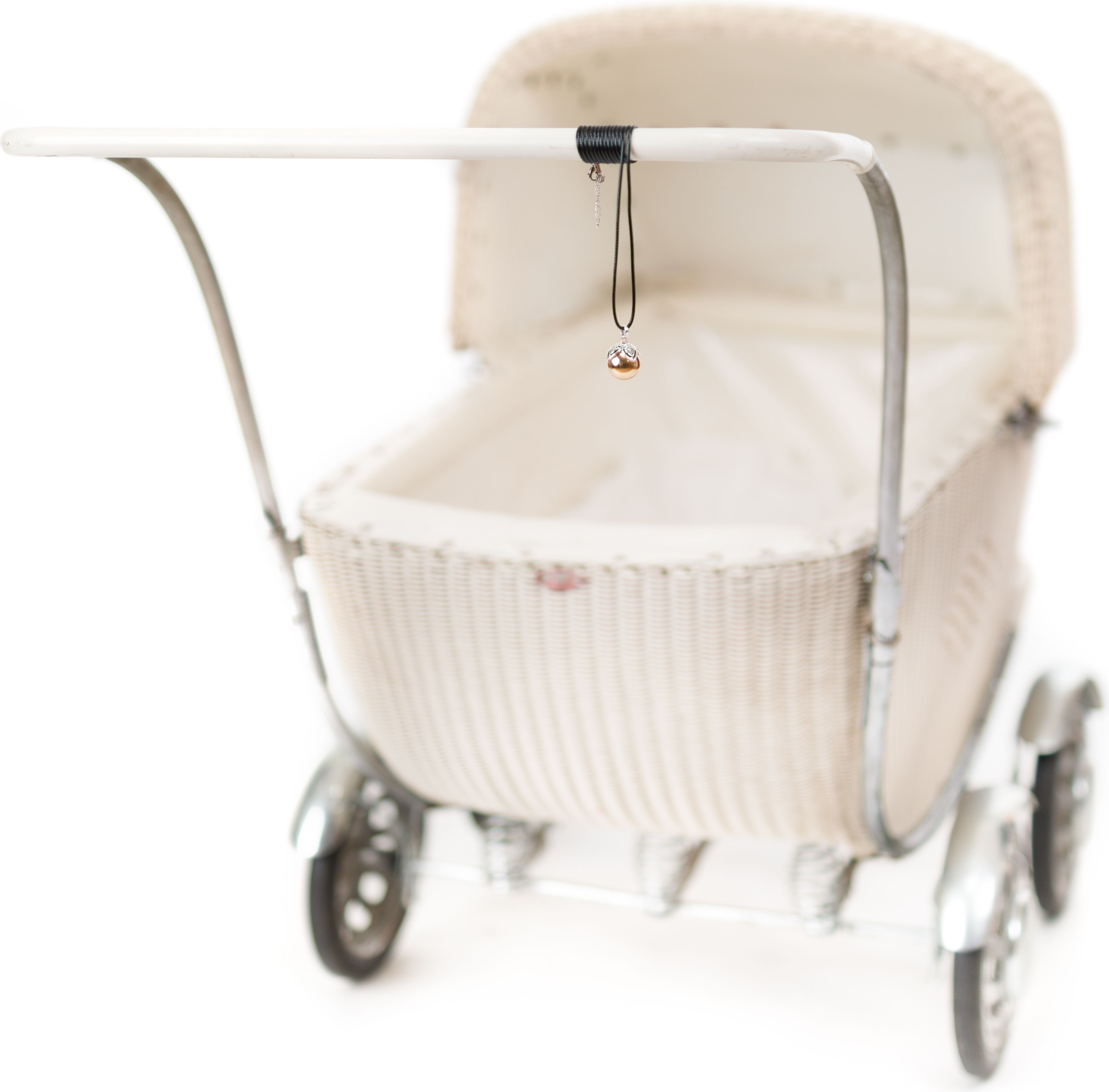 MummyBell náhrdelník těhotenská rolnička Srdíčko Vintage zelená - obrázek 7