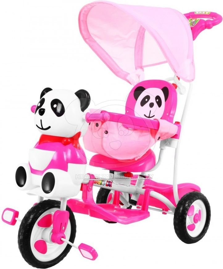 Eurobaby tříkolka - Růžová panda - obrázek 3
