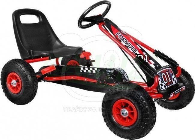 Šlapací čtyřkolka Go-Kart - červená - obrázek 3