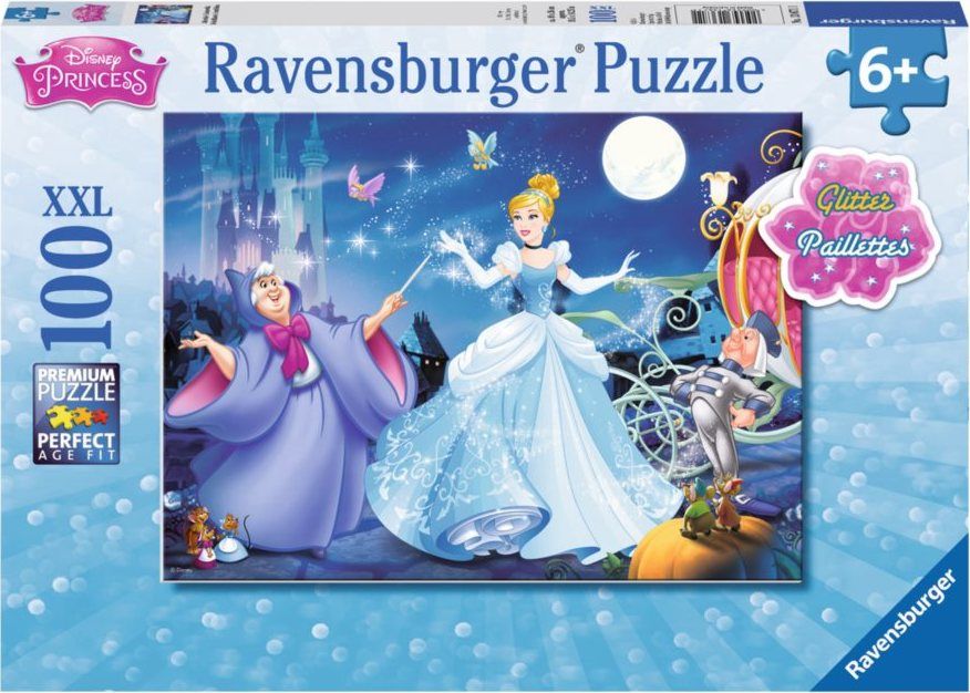 RAVENSBURGER Třpytivé puzzle Popelka XXL 100 dílků - obrázek 1