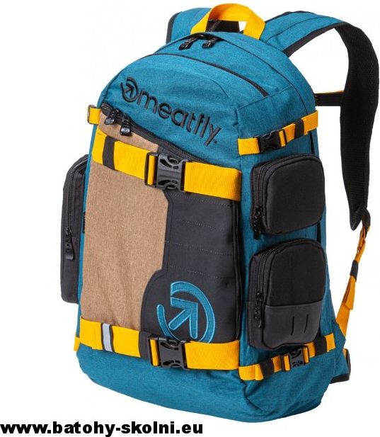 Studentský batoh Meatfly Wanderer 5 C Ht. Petrol Ht. Gold Black - Doprava Zdarma - obrázek 2