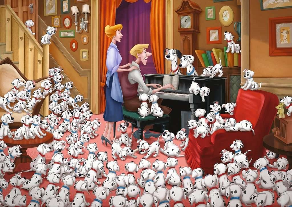 RAVENSBURGER Puzzle 101 Dalmatinů 1000 dílků - obrázek 1