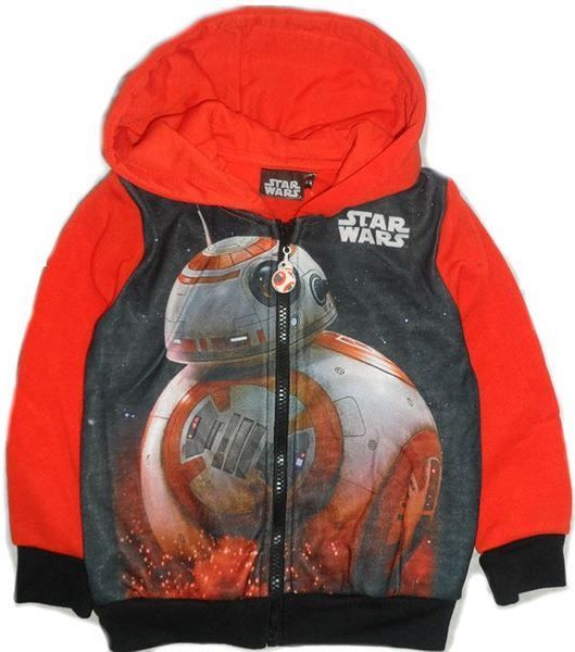 Sun City Dětská mikina Star Wars BB-8 fleece s kapucí červená Velikost: 128 (8 let) - obrázek 1