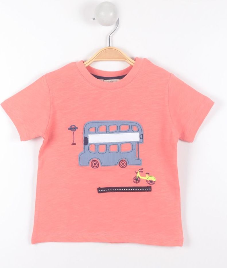 Cigit Kids chlapecké tričko autobus - 68-80/Lososová/100% přírodní bavlna - obrázek 1