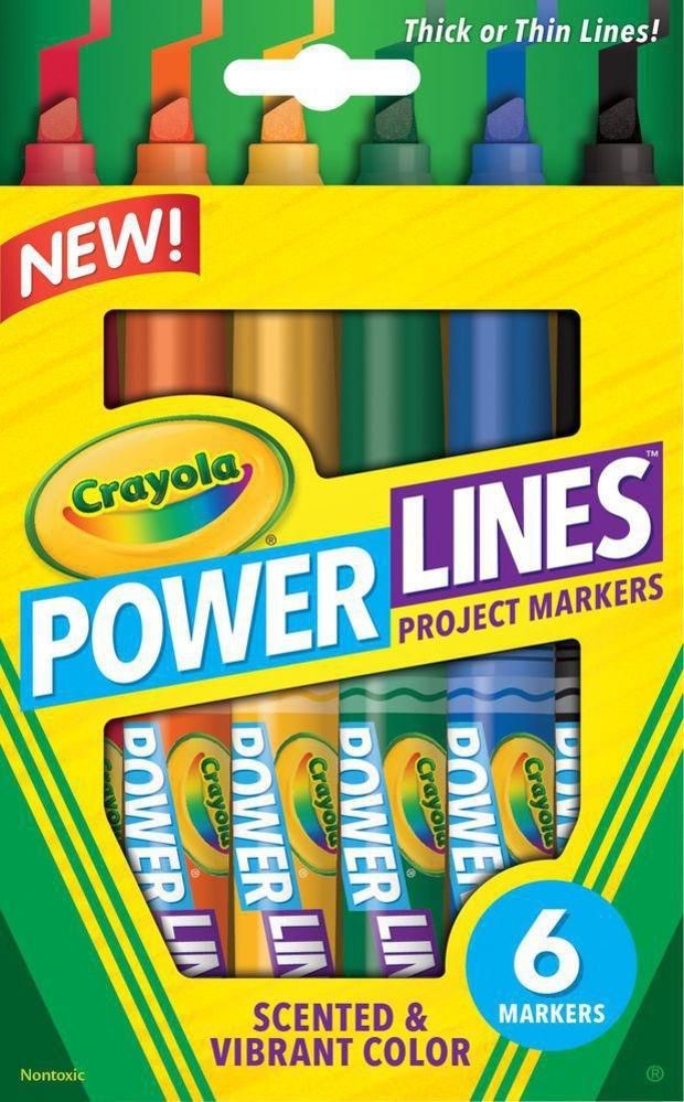 Crayola Fixy Powerlines zářivé 6 ks - obrázek 1