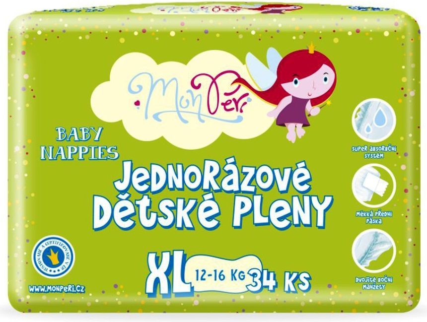 MonPeri jednorázové pleny XL (12-16 kg) 34ks - obrázek 1
