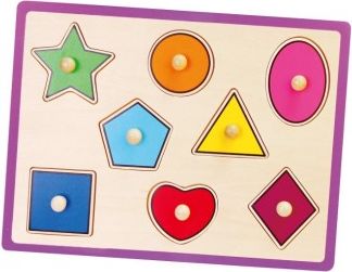 Dětské dřevěné puzzle s úchyty Viga geometrické tvary, Multicolor - obrázek 1