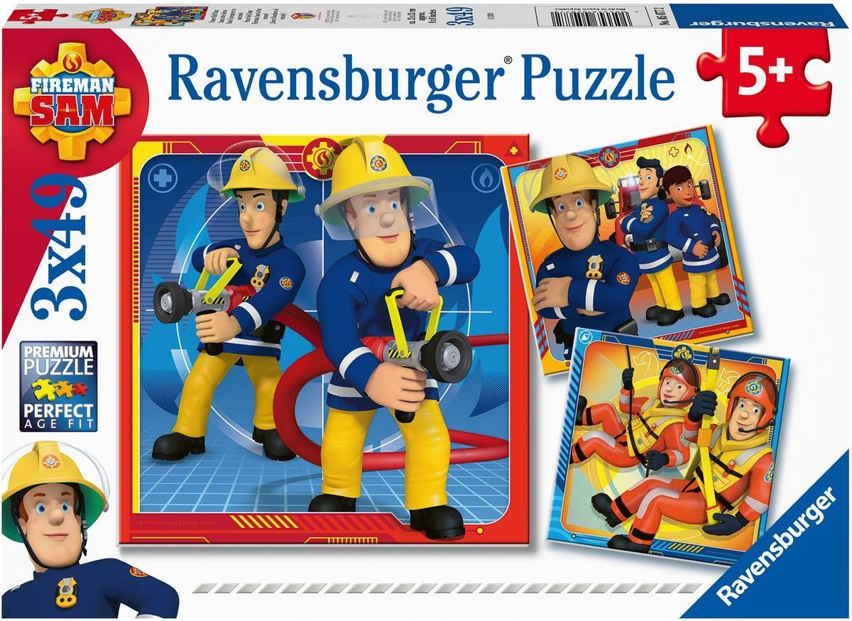 Ravensburger puzzle 050772 Požárník Sam zachraňuje 3x49 dílků - obrázek 1