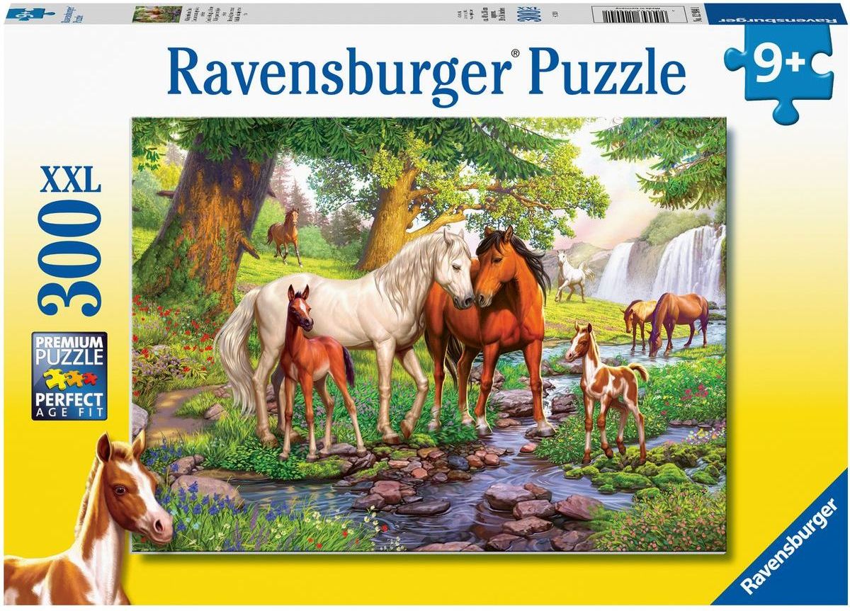 Ravensburger puzzle 129041 Koně u řeky 300 XXL dílků - obrázek 1
