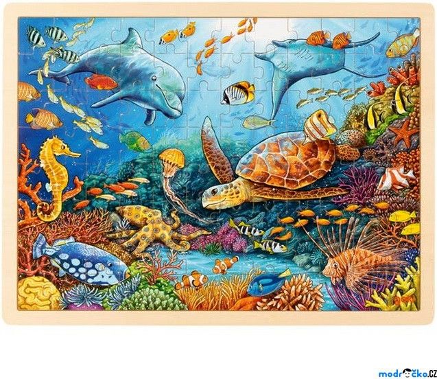 Puzzle na desce - Velké A3, Velký bariérový útes, 96ks (Goki) - obrázek 1