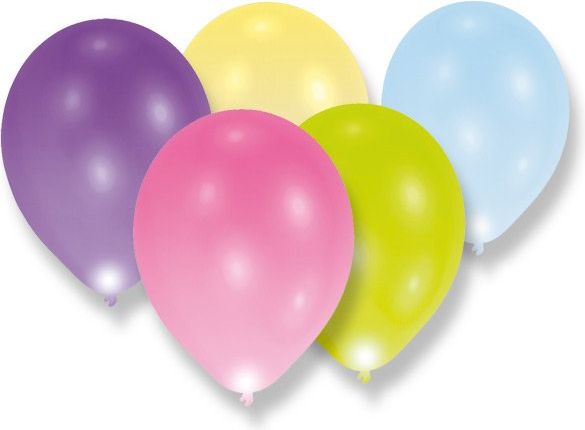 Amscan Nafukovací LED balónky - pastelové 5 ks - obrázek 1