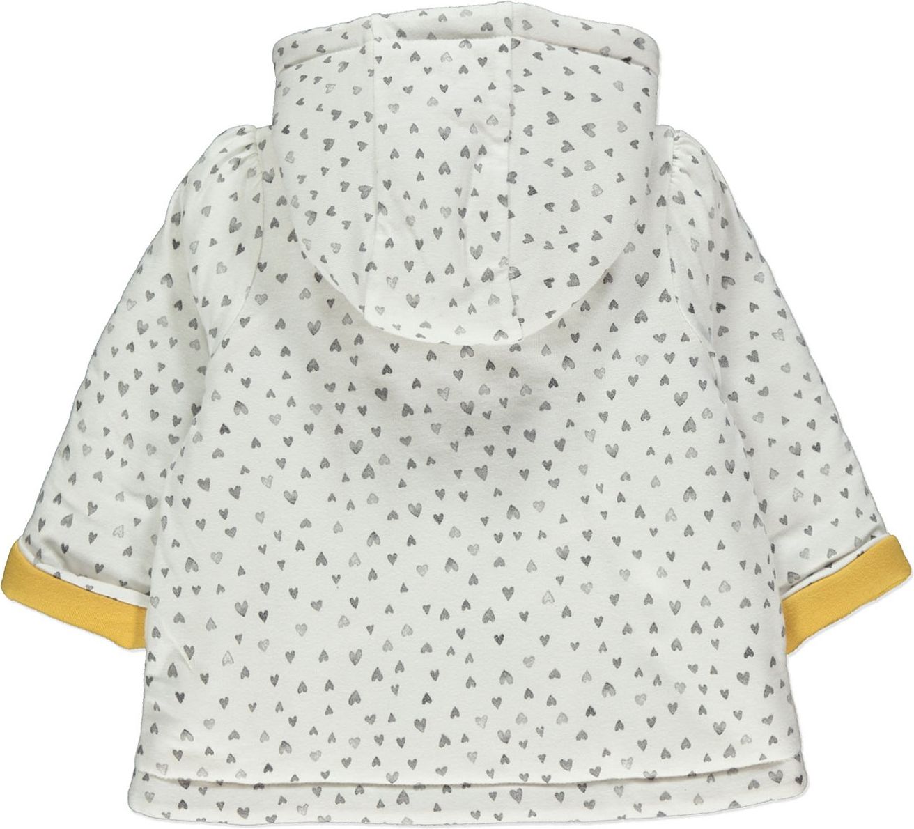 Kojenecká bunda GEORGE, oboustranná, žlutá a bílá se srdíčky Velikost: 80 - 86cm (12 - 18 měsíců) - obrázek 4