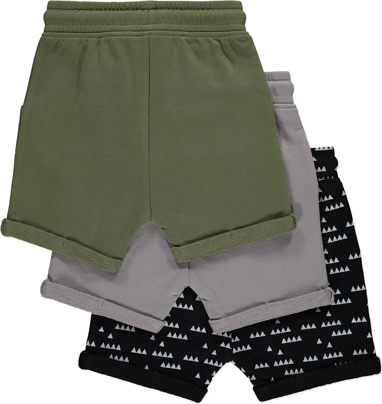 Chlapecké kraťasy GEORGE, 3ks v balení, khaki, šedé a černé Velikost: 110 - 116cm (5 - 6 let) - obrázek 2