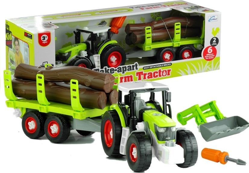 Mamido  Traktor s přívěsem na dřevo  3385 - obrázek 1