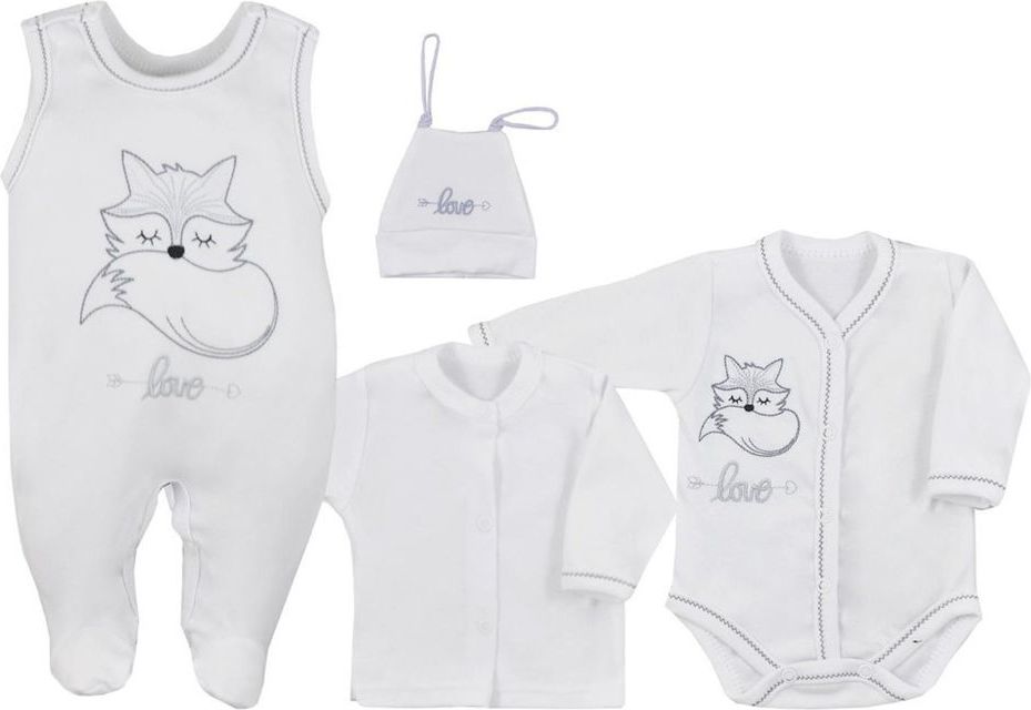 KOALA 4-dílná kojenecká souprava Koala Fox Love smetanová - 4-dílná kojenecká souprava Koala Fox Love smetanová - obrázek 1