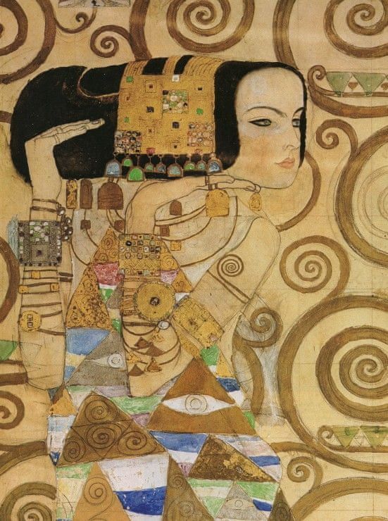 Grafika Puzzle 2000 dílků Gustav Klimt : L'attente (détail) 1905-1909 - obrázek 1
