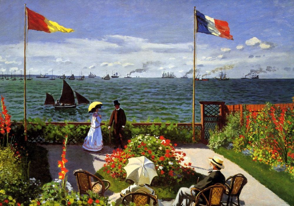 Grafika Puzzle 1000 dílků Claude Monet: Terrasse à Sainte-Adresse, 1867 - obrázek 1
