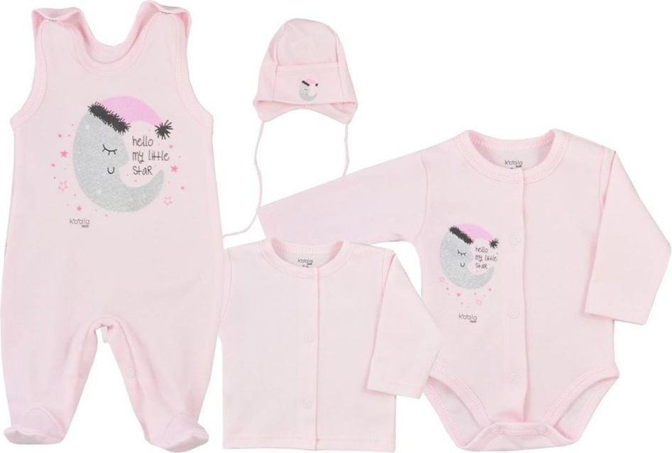 KOALA 4-dílná kojenecká souprava Koala Moon růžová - 4-dílná kojenecká souprava Koala Moon růžová - obrázek 1